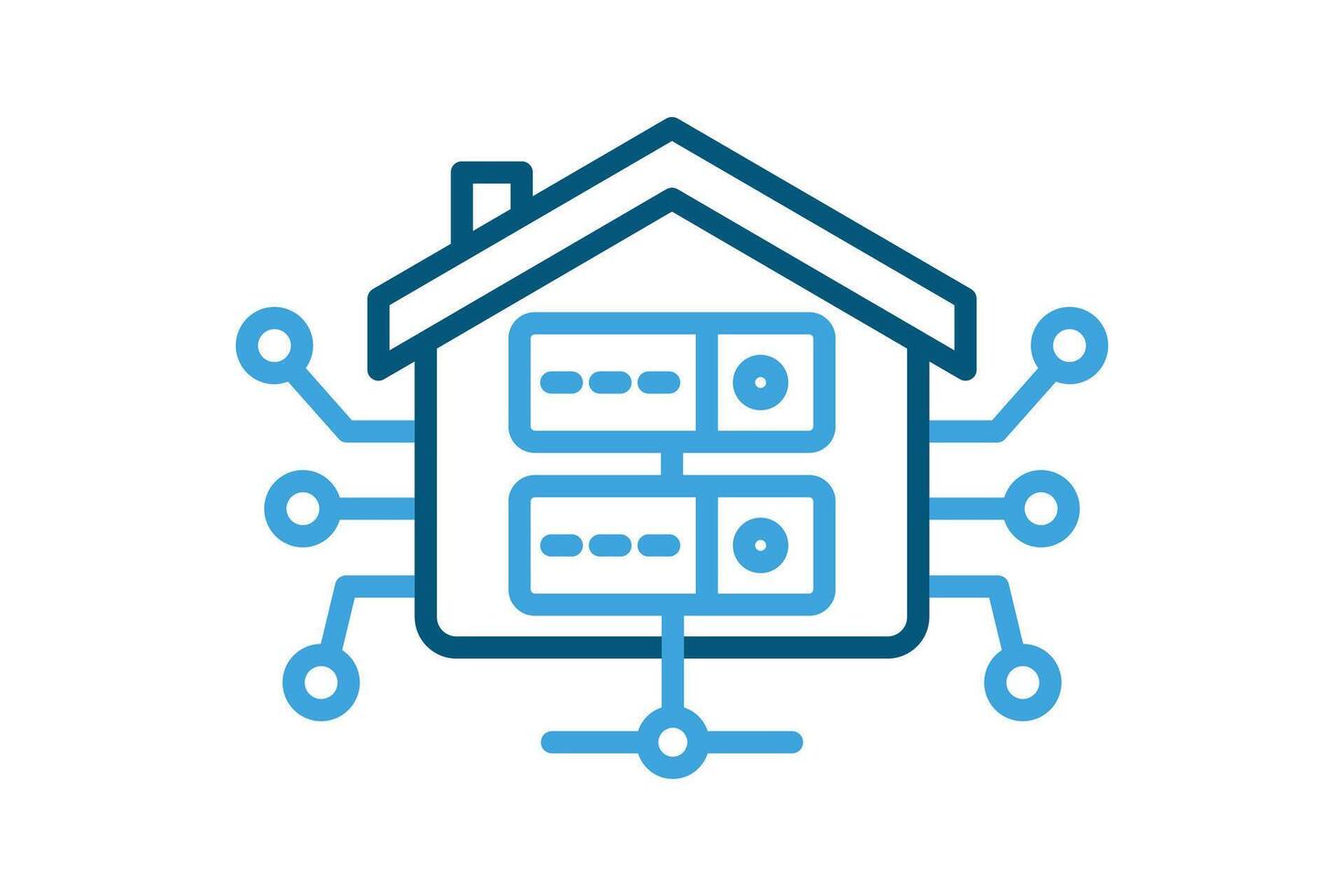 Data warehouse icon. line icon style. icon related to IT. network elements illustration vector