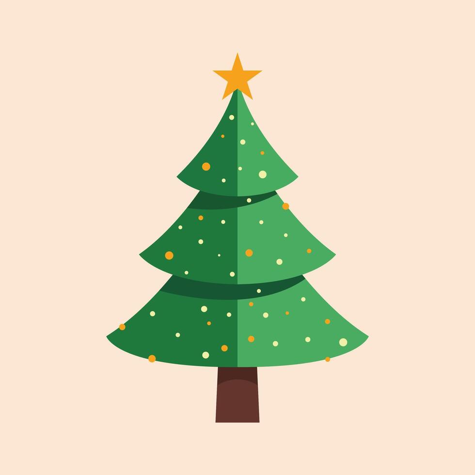 Christmas tree flat illustration vector