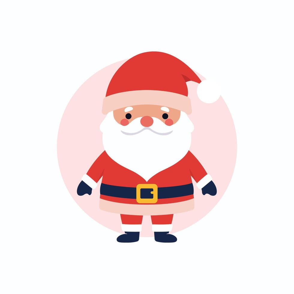 Santa Claus flat illustration. Merry Christmas and Happy New Year. vector
