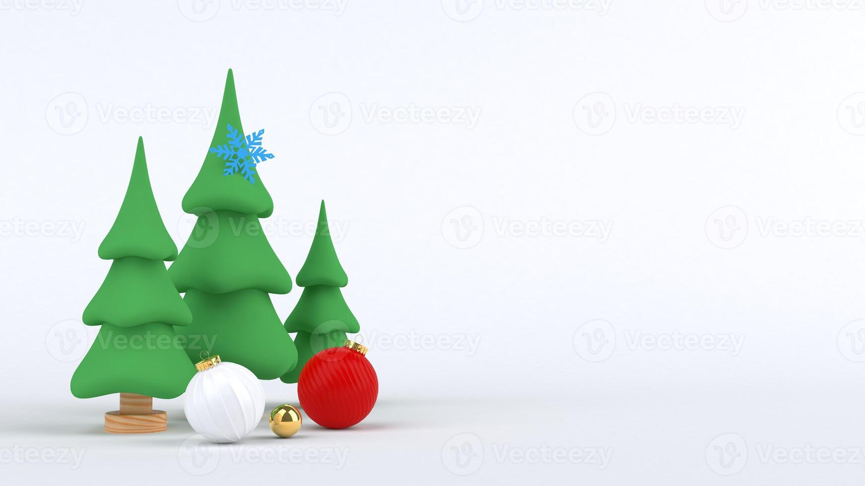 3d rendering Christmas tree design for christmas holiday decorate by ornament geometric shape and giftbox. photo