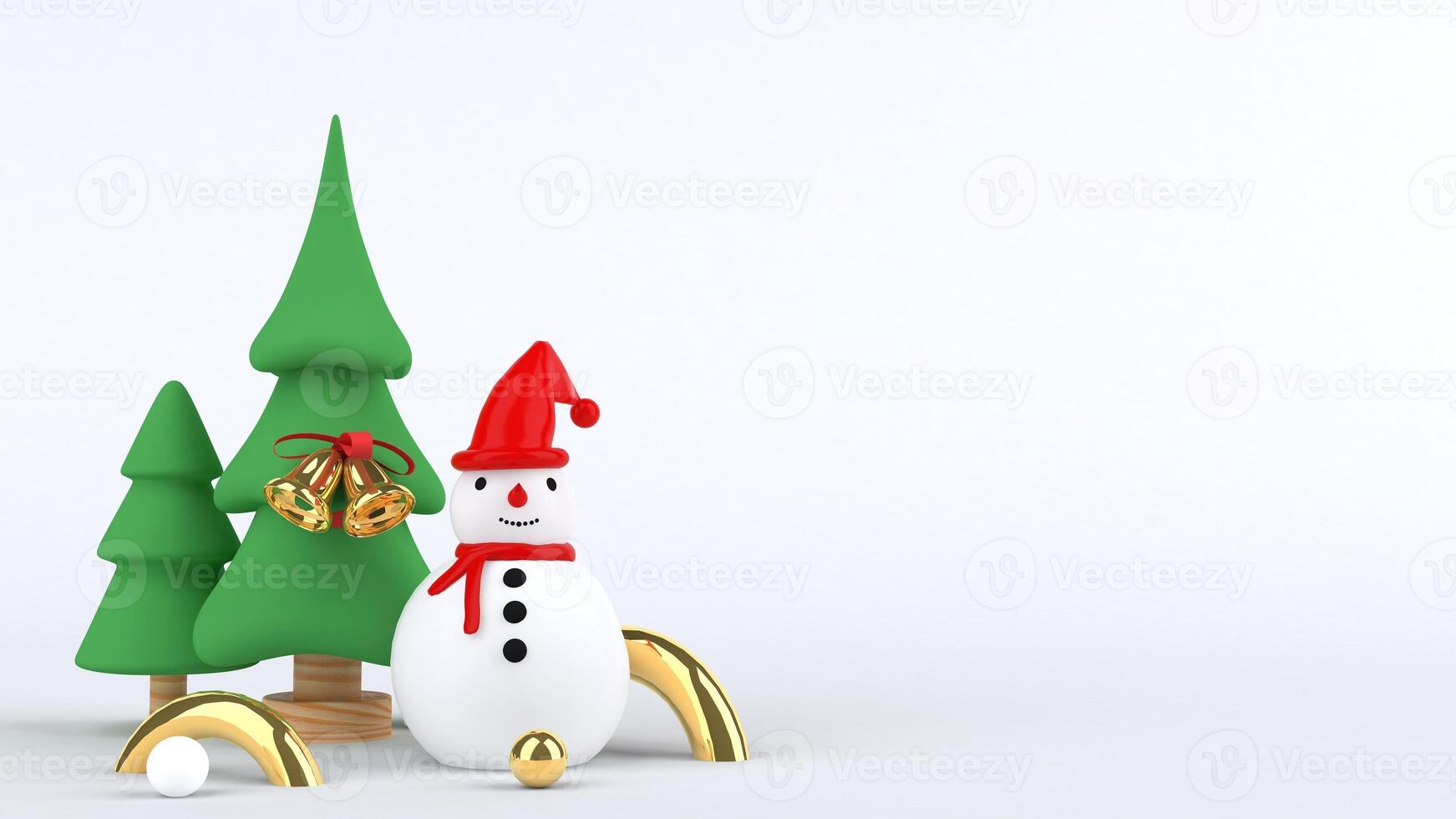 3d rendering Christmas tree design for christmas holiday decorate by ornament geometric shape and giftbox. photo