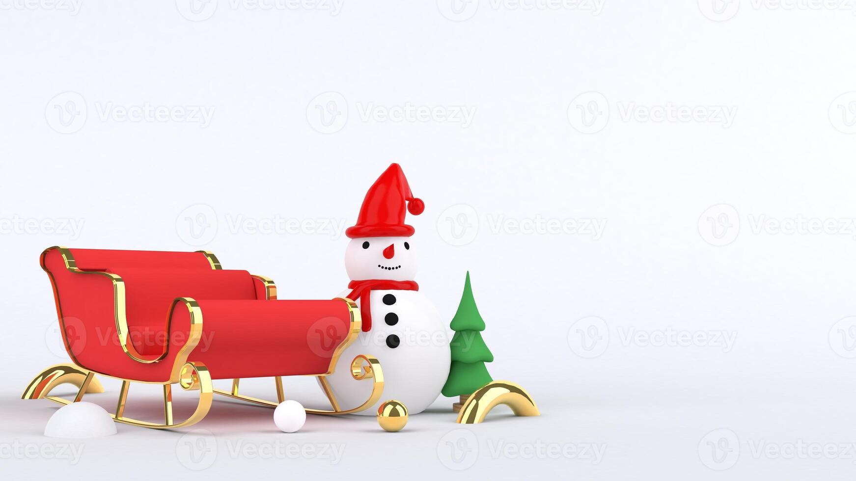 3d rendering Christmas tree design for christmas holiday decorate by ornament geometric shape and giftbox. photo