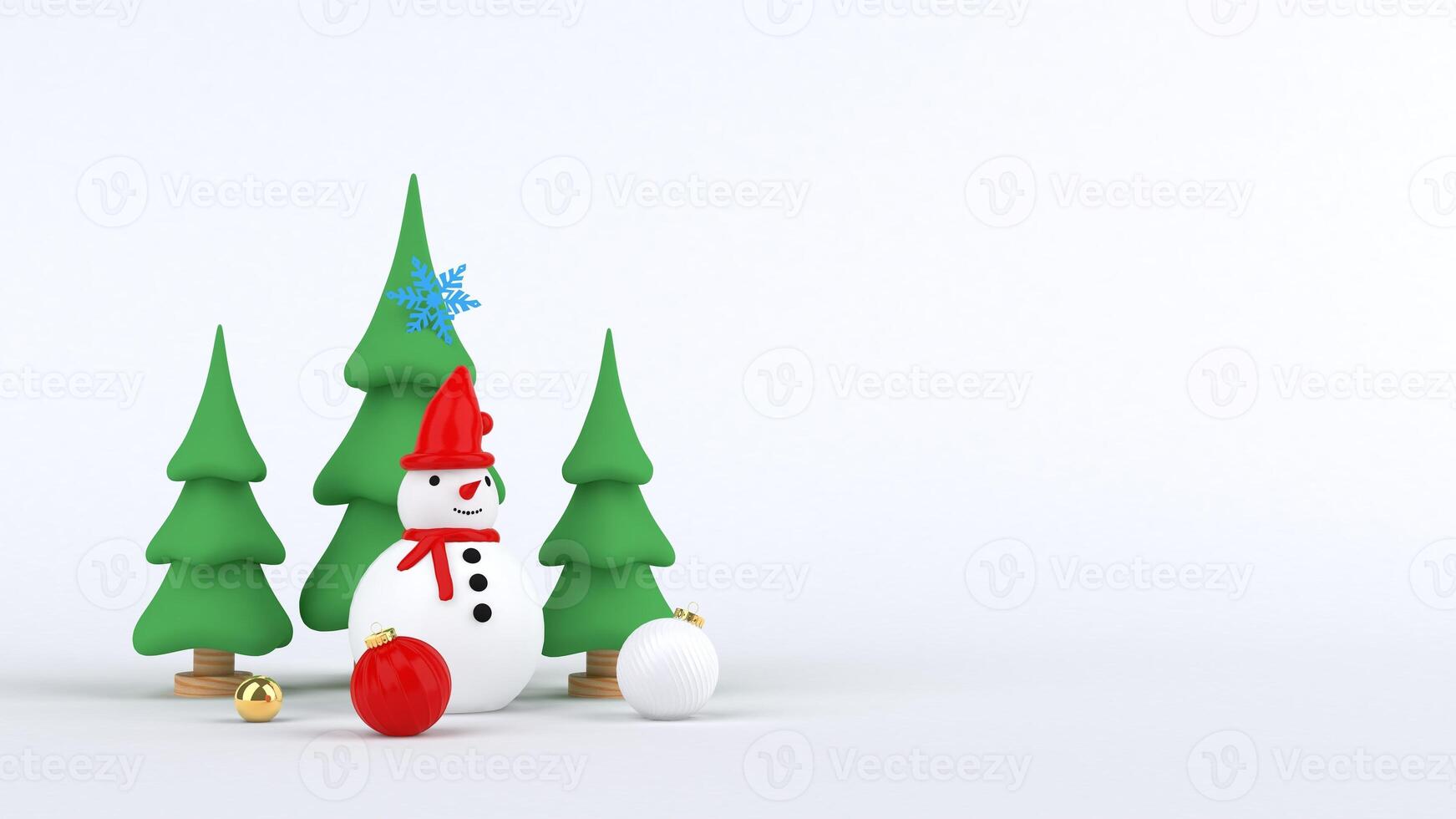 3d rendering Christmas tree design for christmas holiday decorate by ornament geometric shape and giftbox. photo