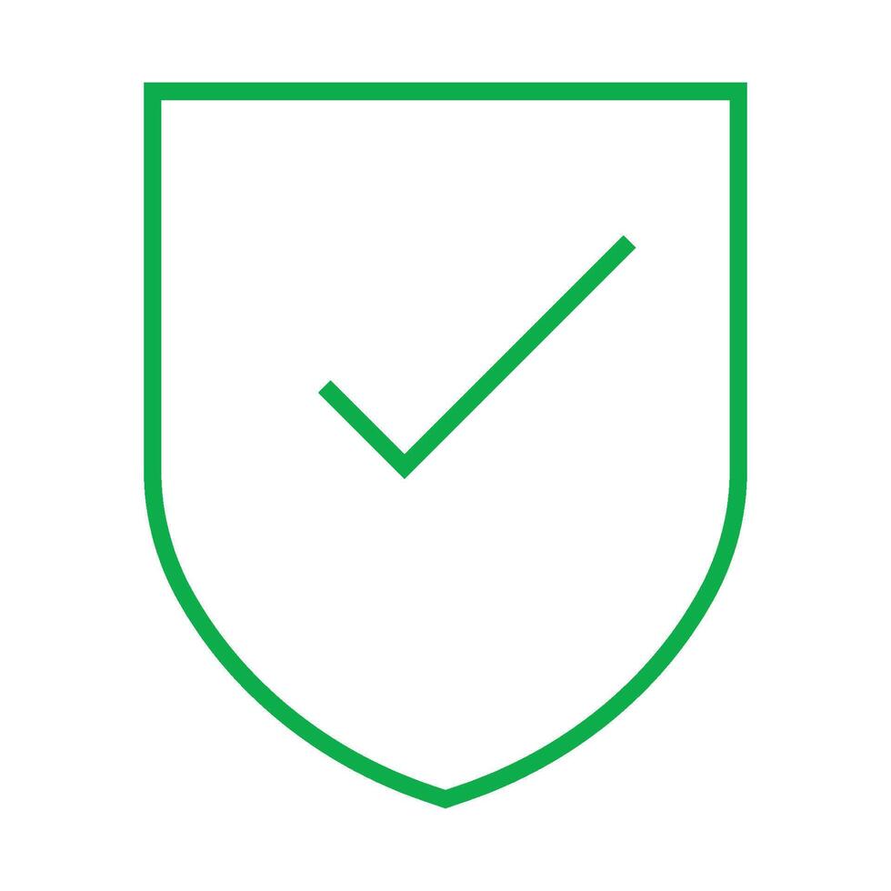 check mark icon in a shield vector