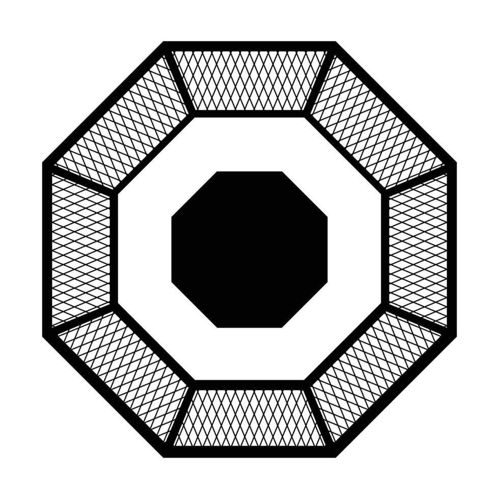 octagonal ring fighter icon vector