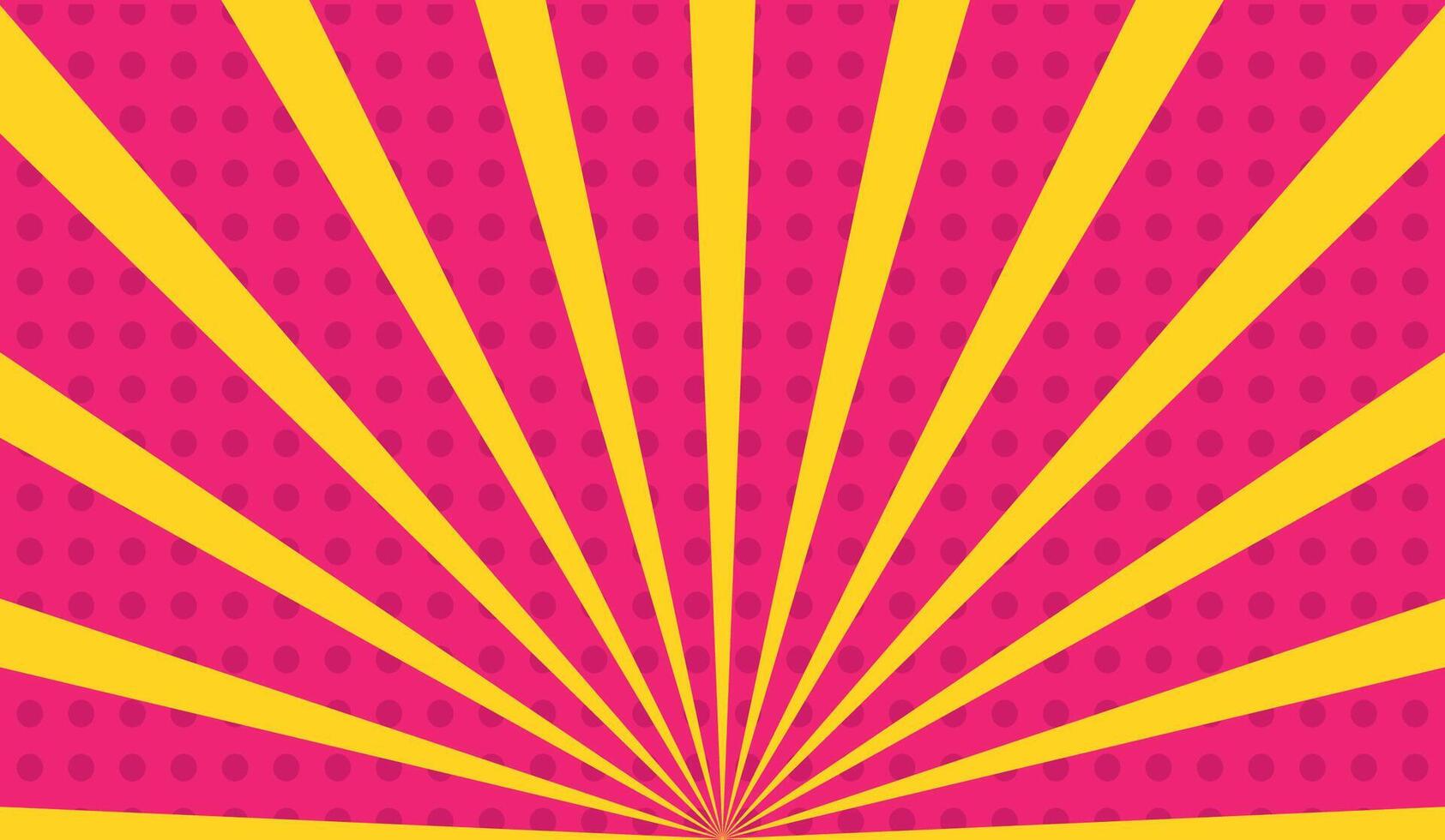 A pink and yellow background with a sunburst pattern vector