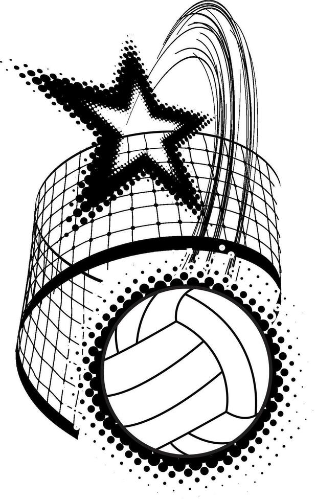 Volleyball kick star on white vector