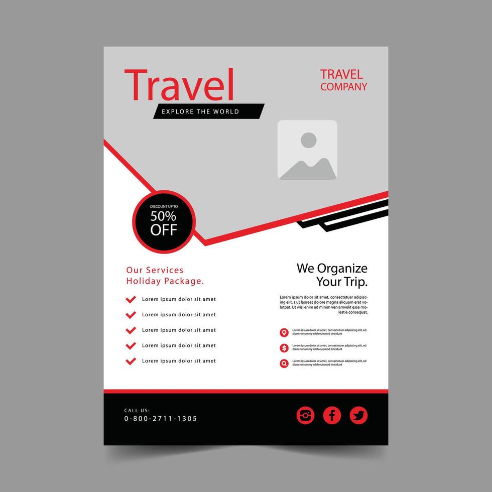 travel flyer design vector