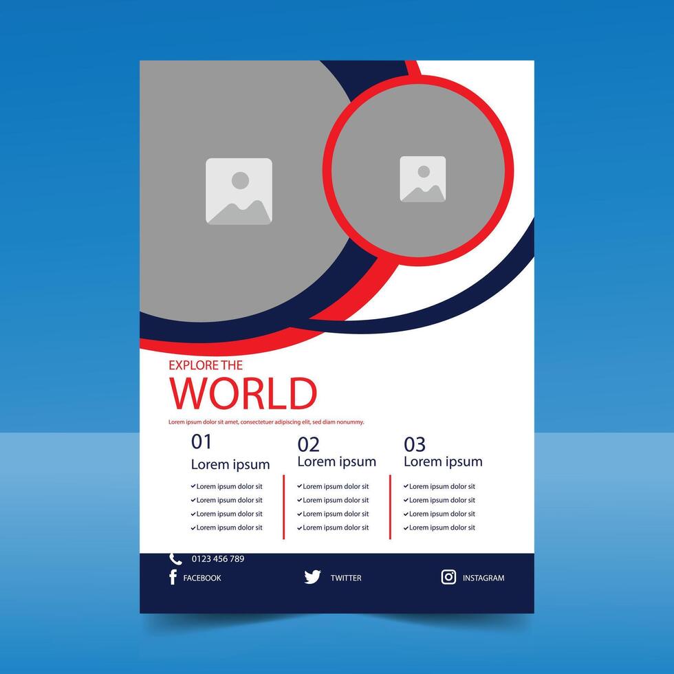 explore the world creative flyer design vector
