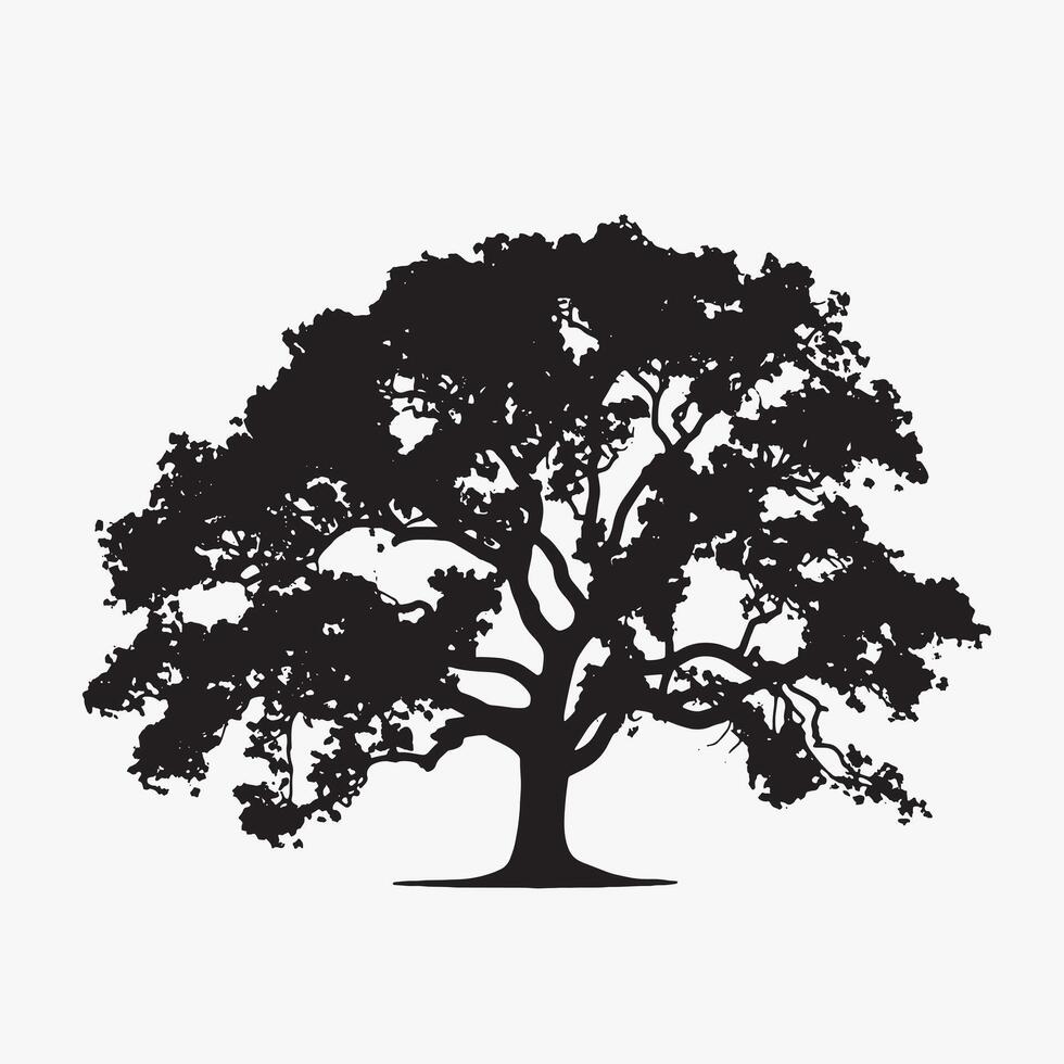 Creative Oak Tree Silhouette for Greeting Cards vector