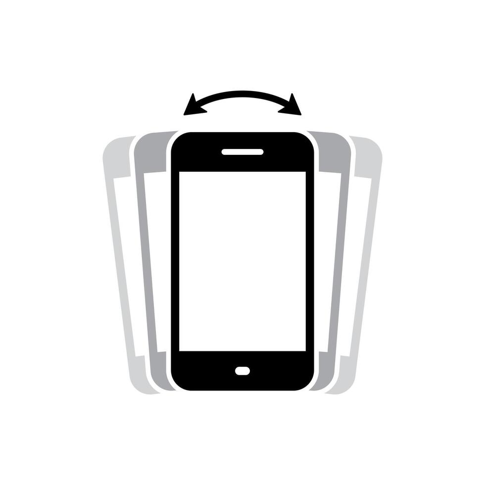 Phone shaking icon isolated on white background. Cellphone vibration sign symbol. Smartphone shake concept vector