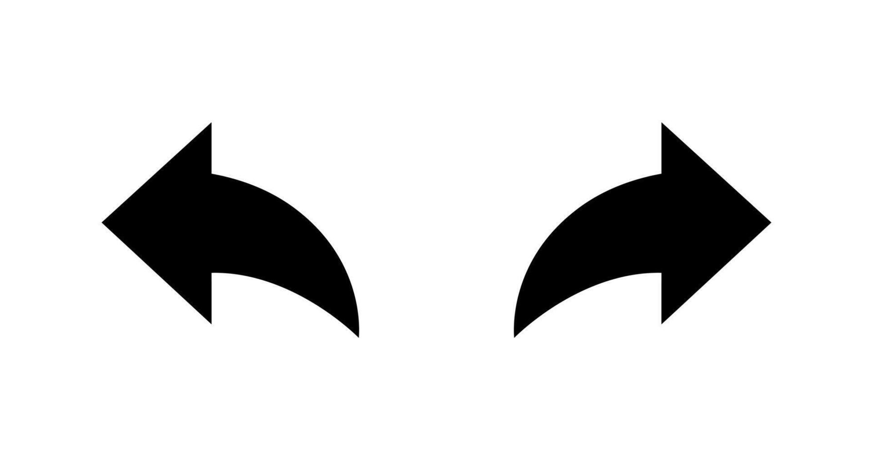 Left and right curve arrow icon. Backward and forward sign. Undo and redo symbol vector