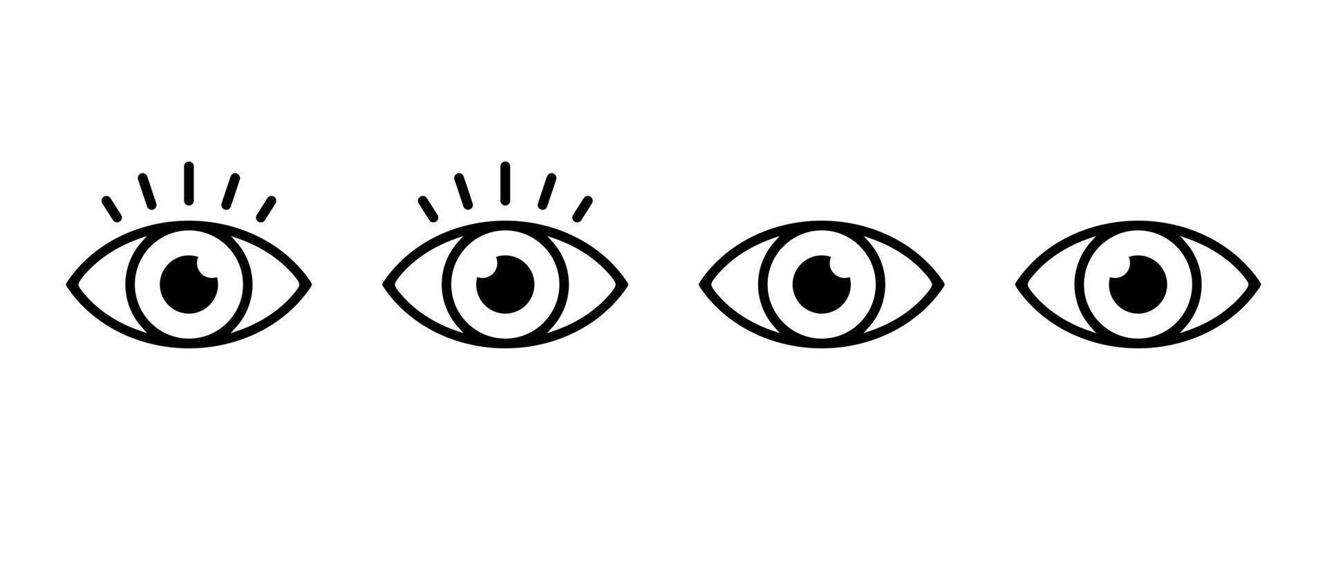 Eye, vision icon set isolated on white background. View, watch sign symbol vector