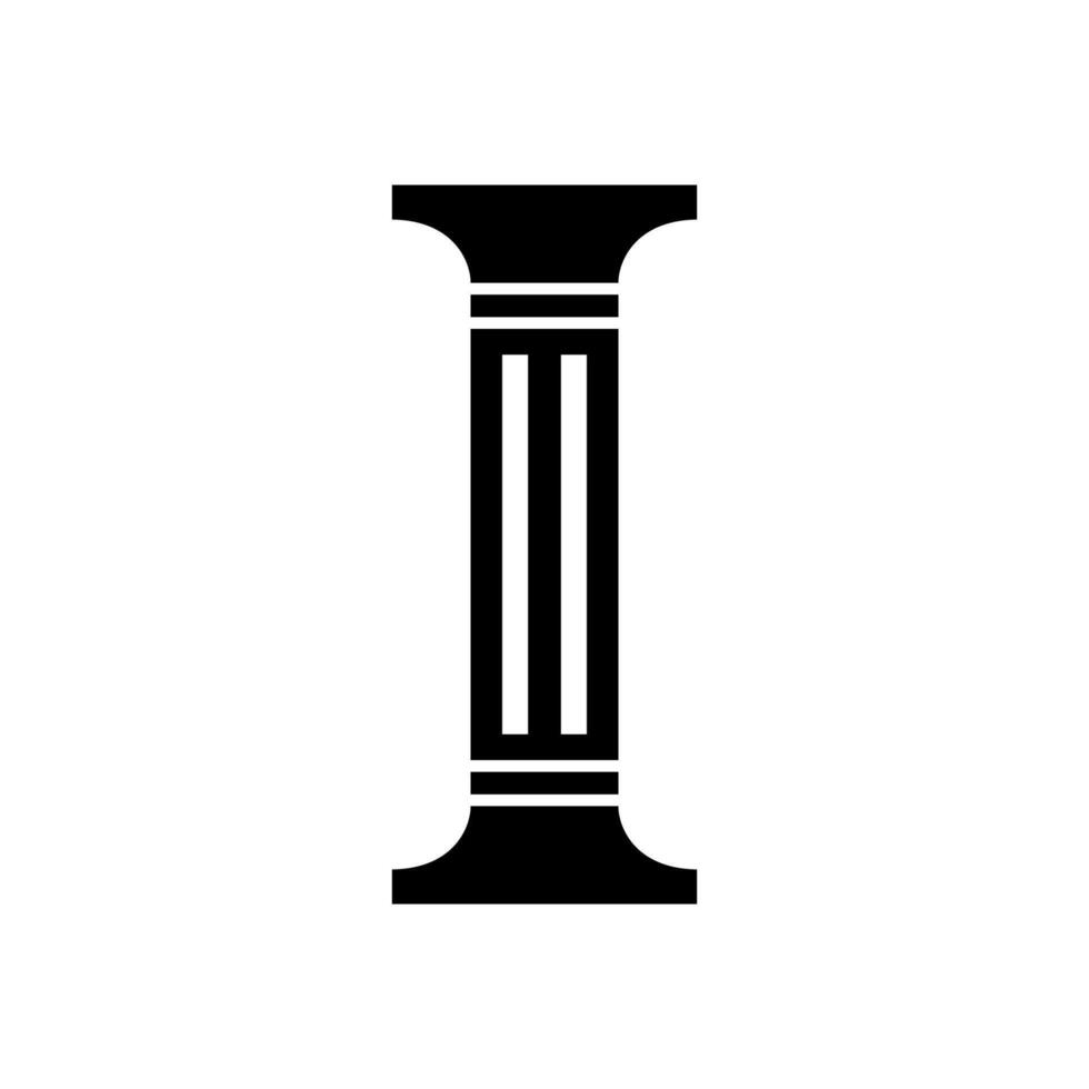 Pillar, Greek column icon isolated on white background. Strength and stability sign symbol vector