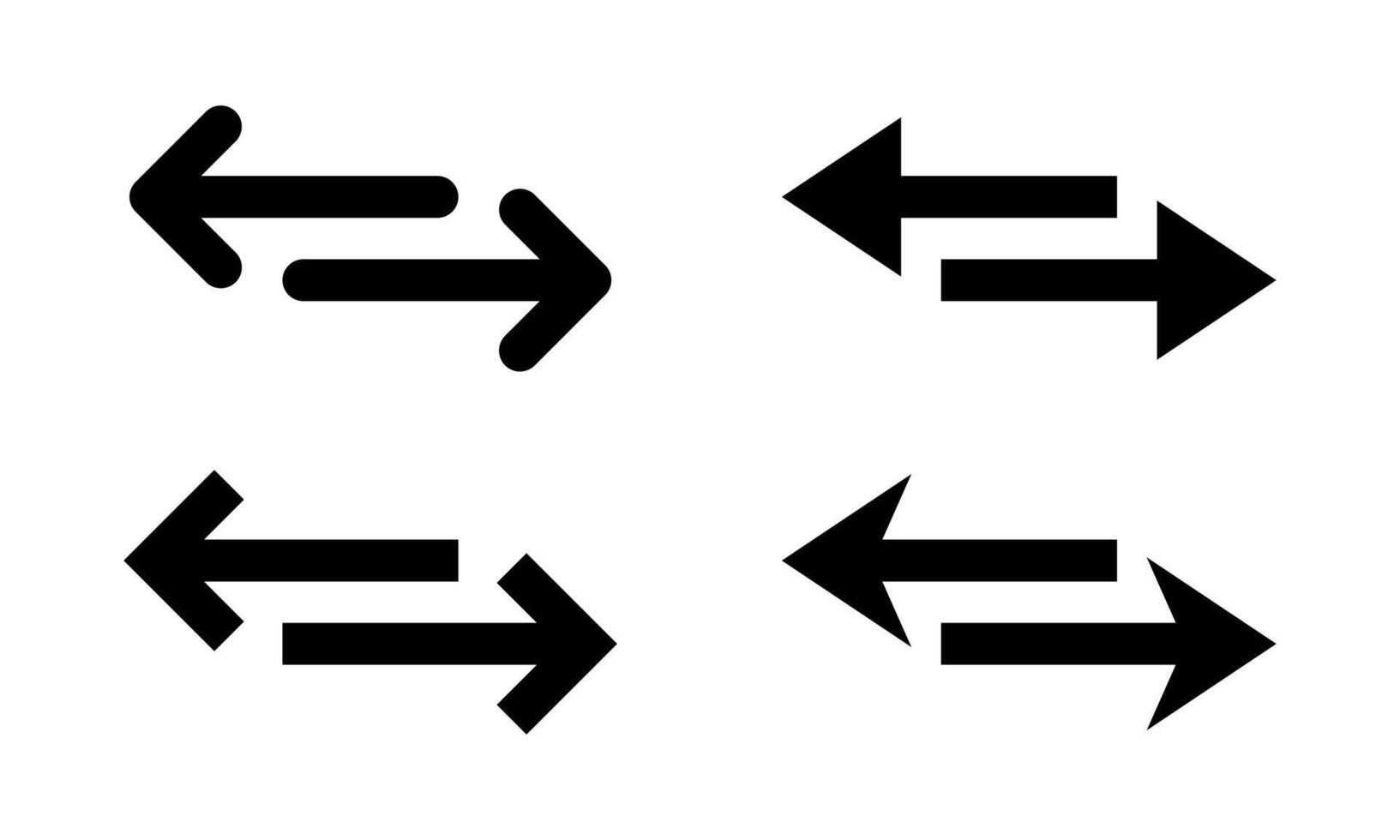 Transfer, exchange arrow icon set. Swap, double arrow sign symbol vector