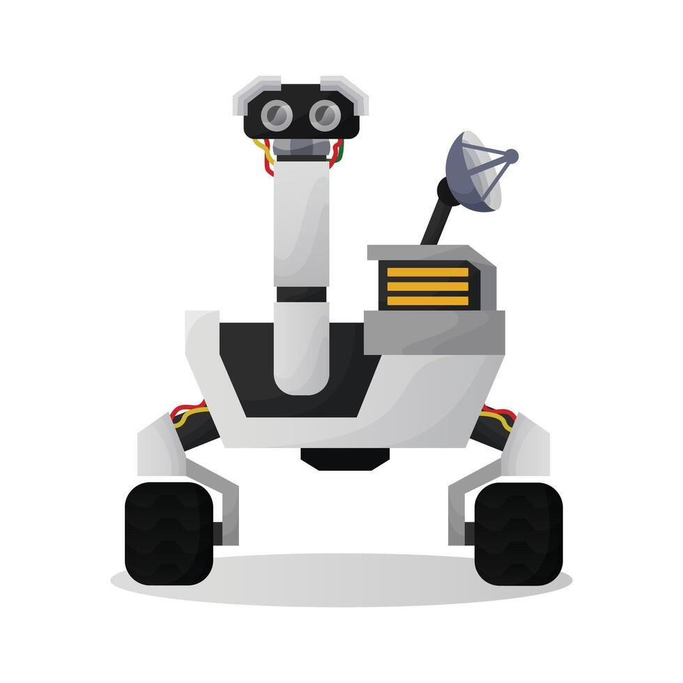 Space astronaut robot explorer simple flat art illustration perfect for asset character poster and mascot vector