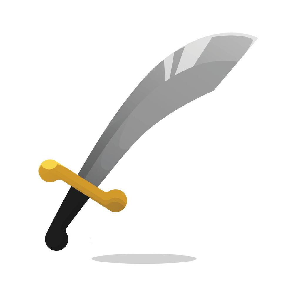 Arabian Sword made from Steel metal flat art design illustration with simple shape perfect for fantasy game item asset vector