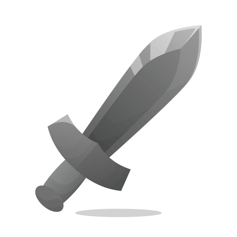 Sword made from Steel metal flat art design illustration with simple shape perfect for fantasy game item asset vector
