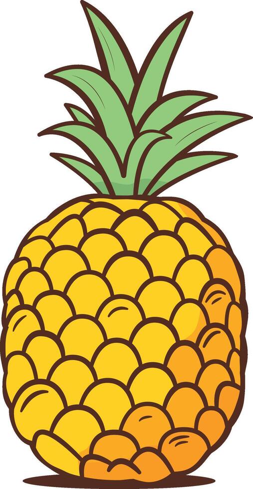 pineapple with white background. Vegetable illustration vector