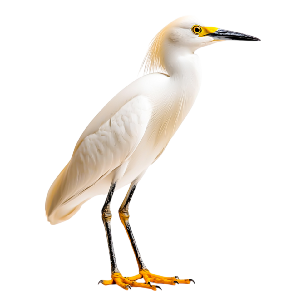 White Egret Bird Standing Elegantly by Water in Natural Habitat png