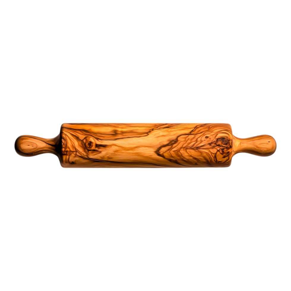 Wooden Rolling Pin with Unique Grain and Finish for Baking png
