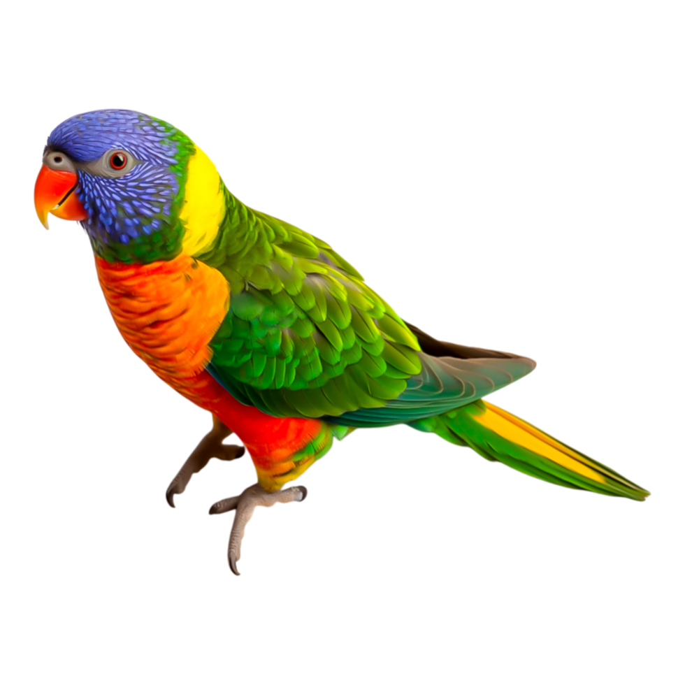Vibrant Rainbow Lorikeet with Bright Blue and Green Feathers png