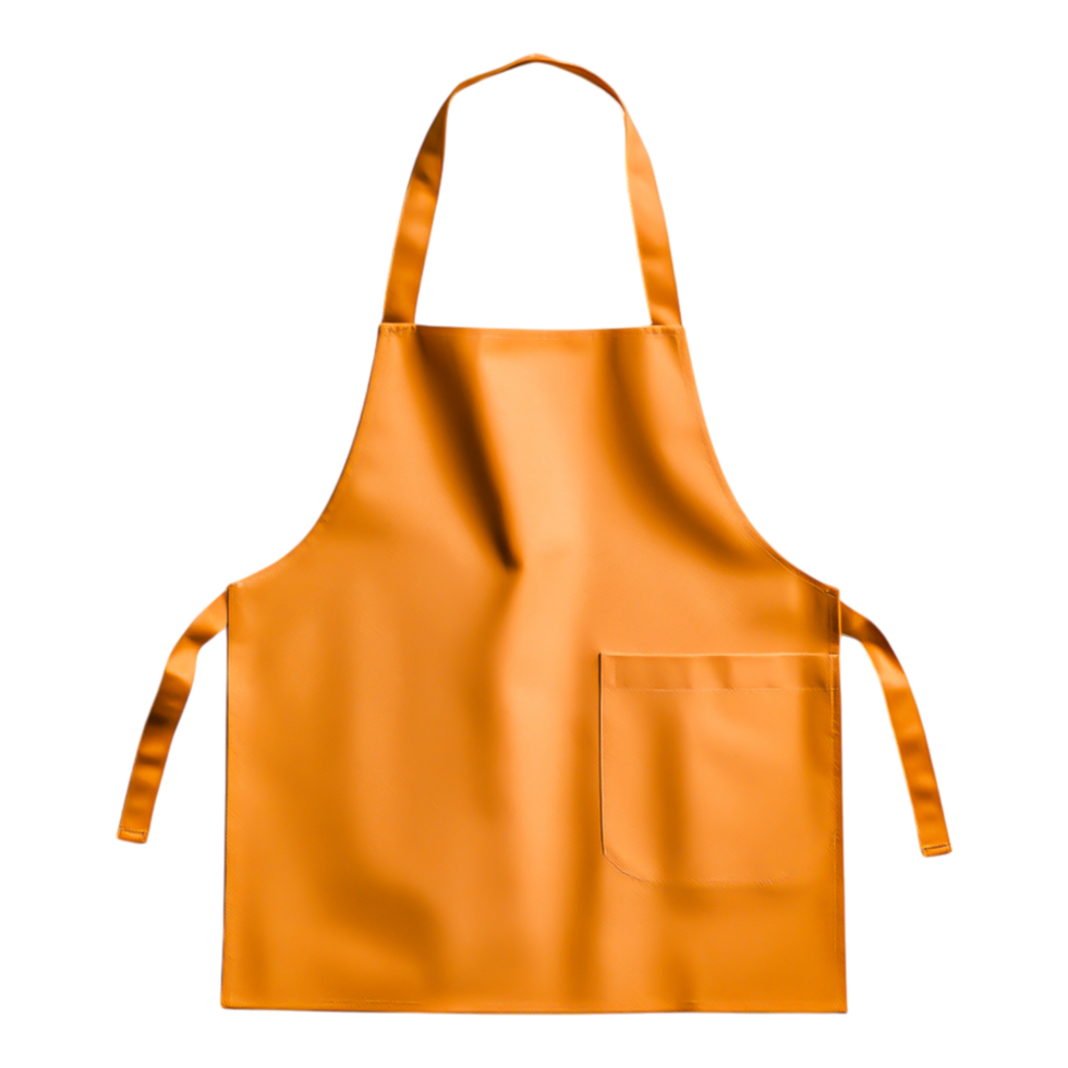 Plain Orange Apron with Pocket png