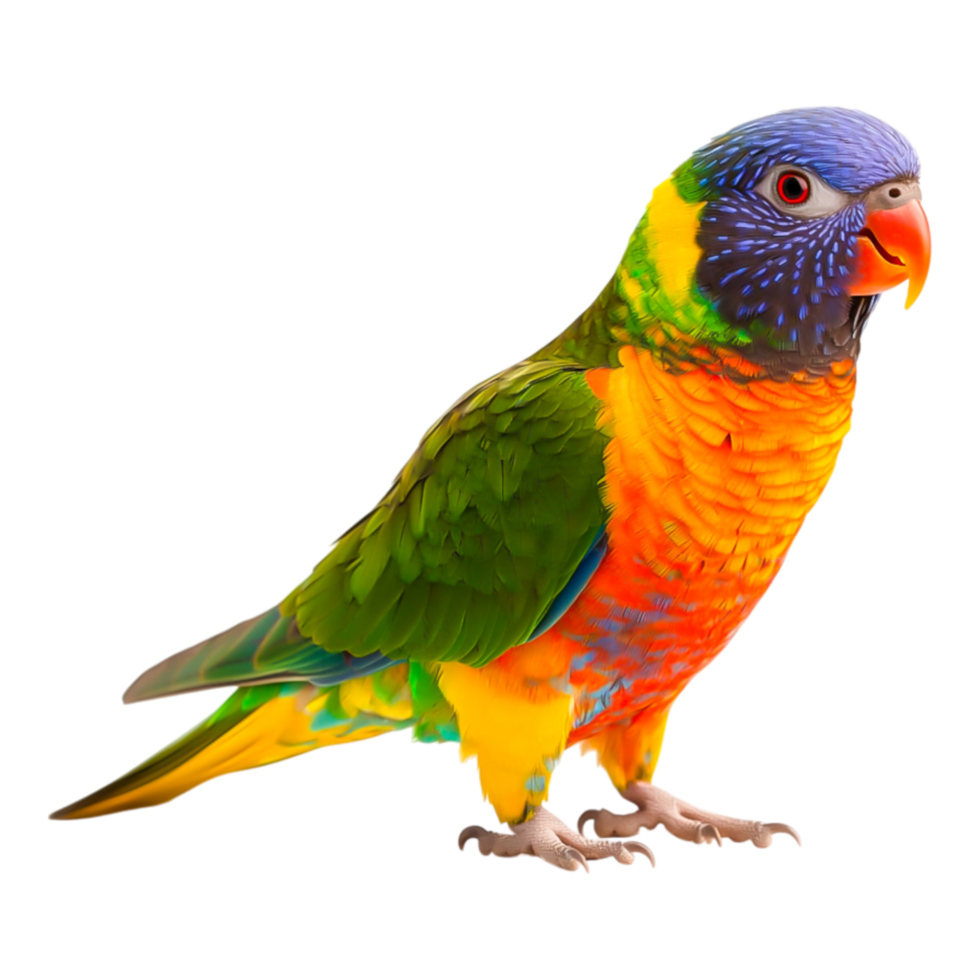 Vibrant Rainbow Lorikeet perched against png