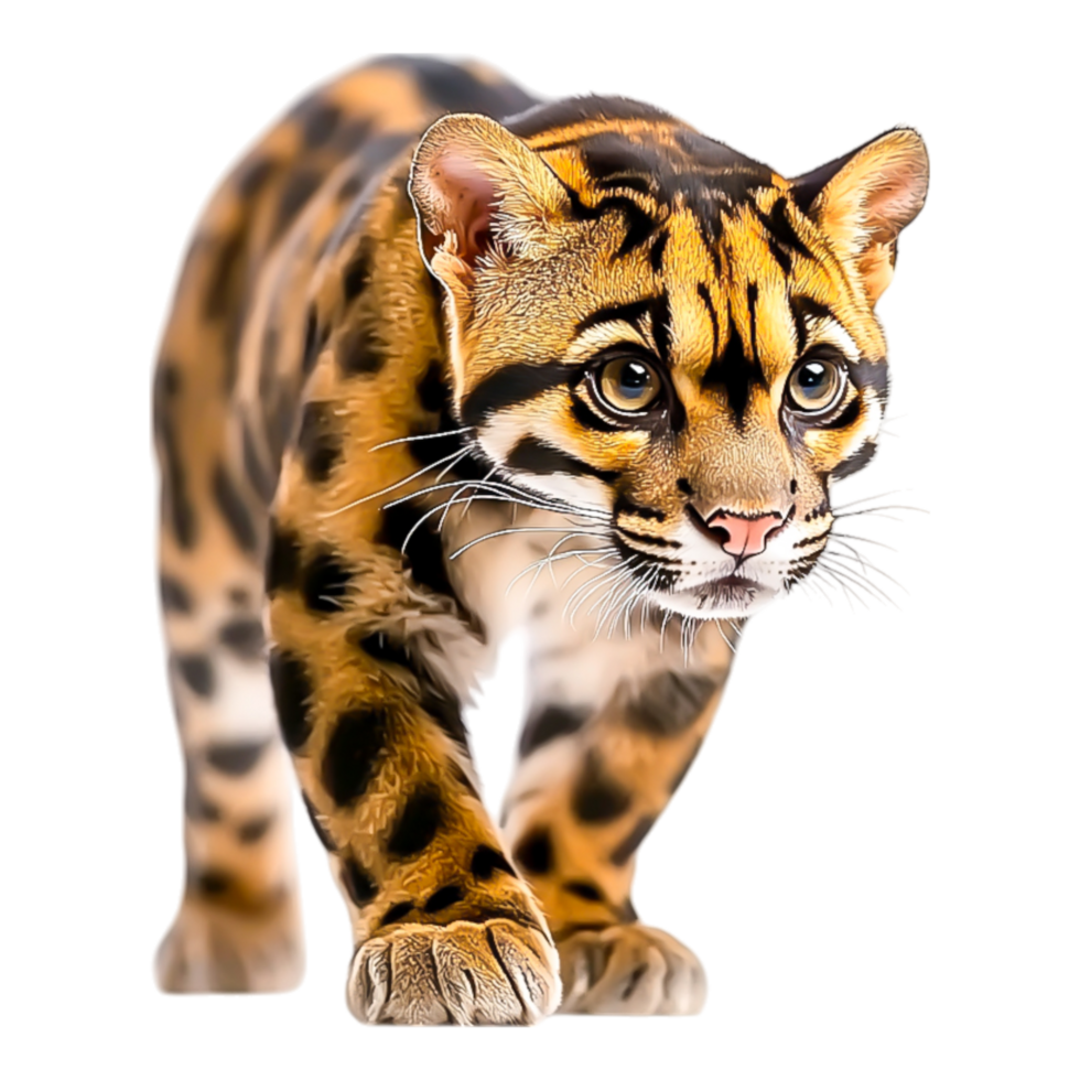 Detailed Illustration of a Walking Jaguar with Striking Features png