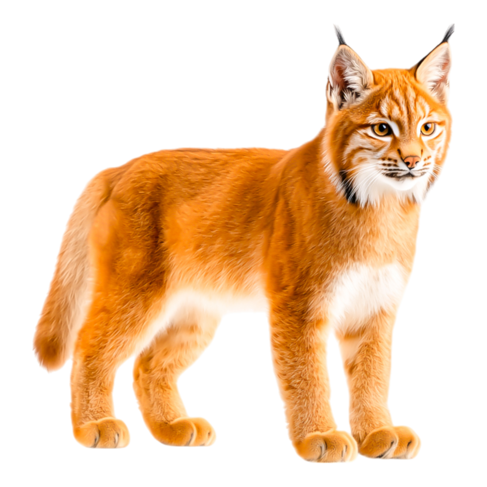 Majestic Lynx in Natural Pose with Vibrant Fur and Alert Expression png