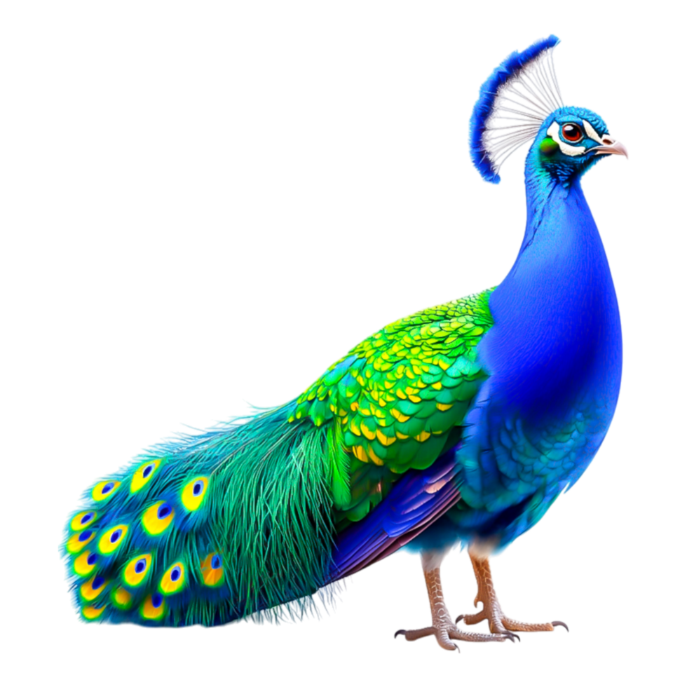 Vibrant Peacock Displaying Colorful Feathers in Natural Setting png