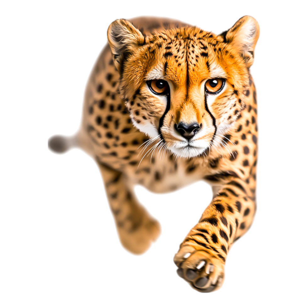 Cheetah Running with Intense Gaze png