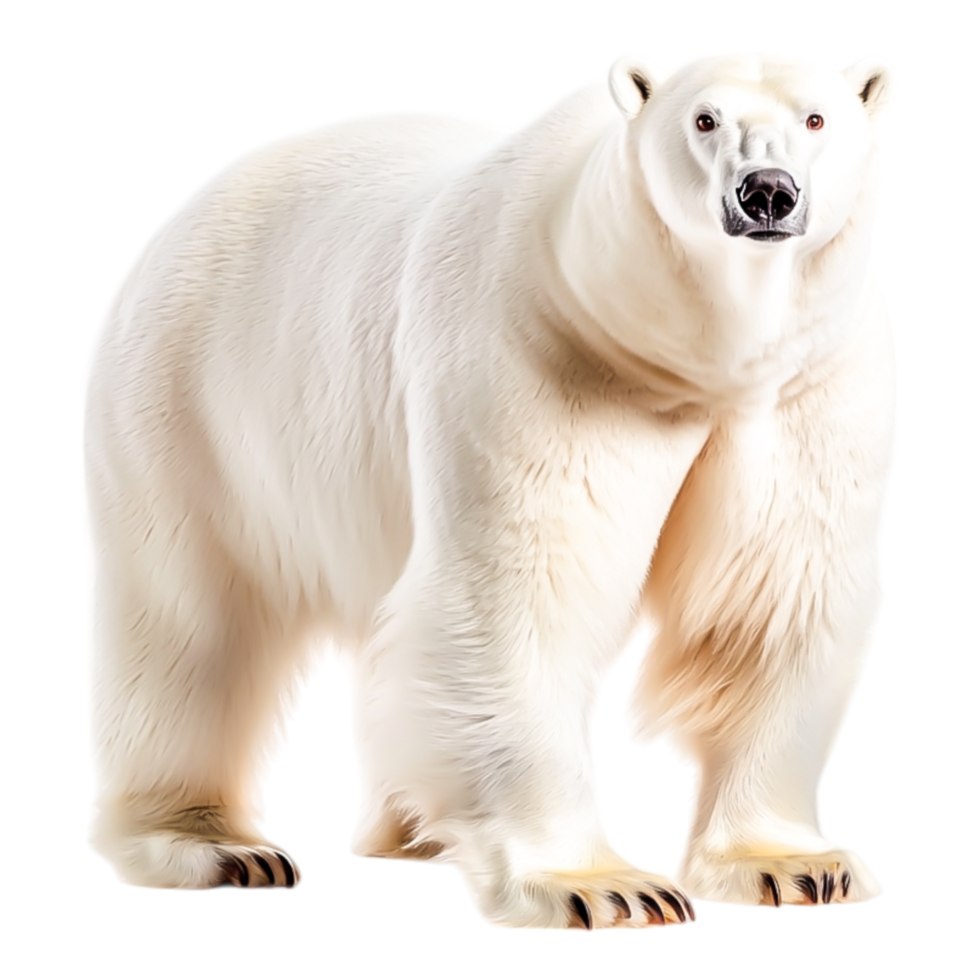 Majestic Polar Bear Standing on Snowy Landscape in Natural Habitat png