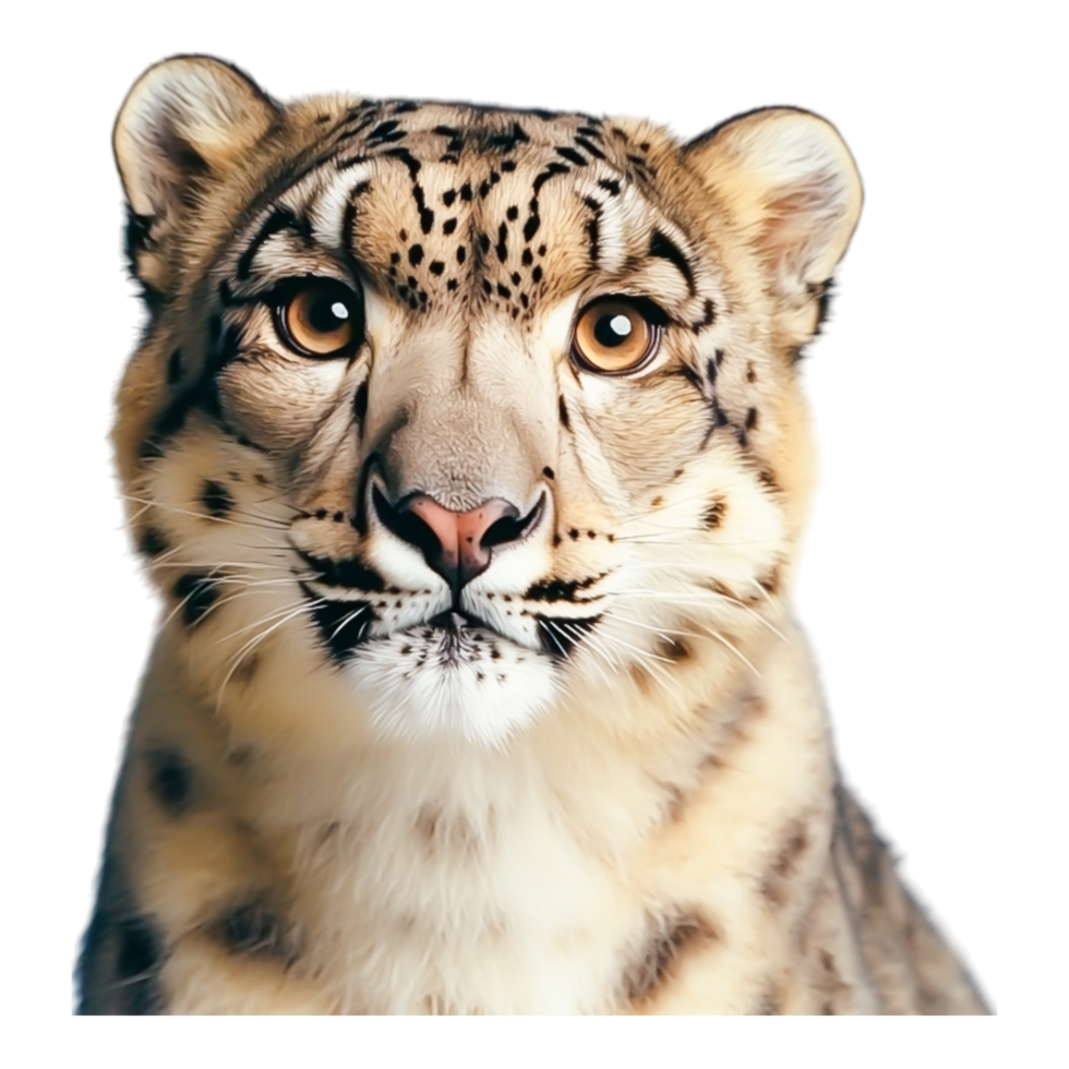 Close-Up of a Majestic Snow Leopard with Intense Gaze png