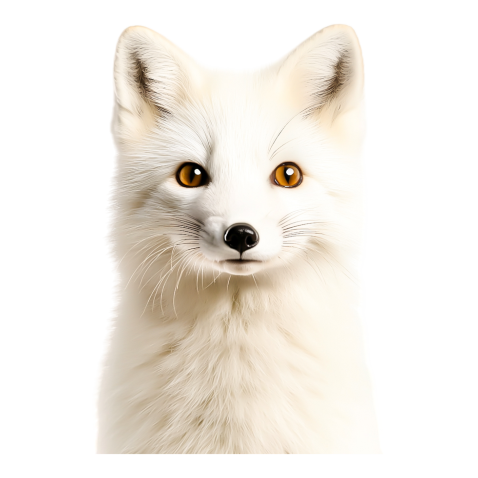 Charming Arctic Fox with Bright Eyes and Fluffy White Fur png