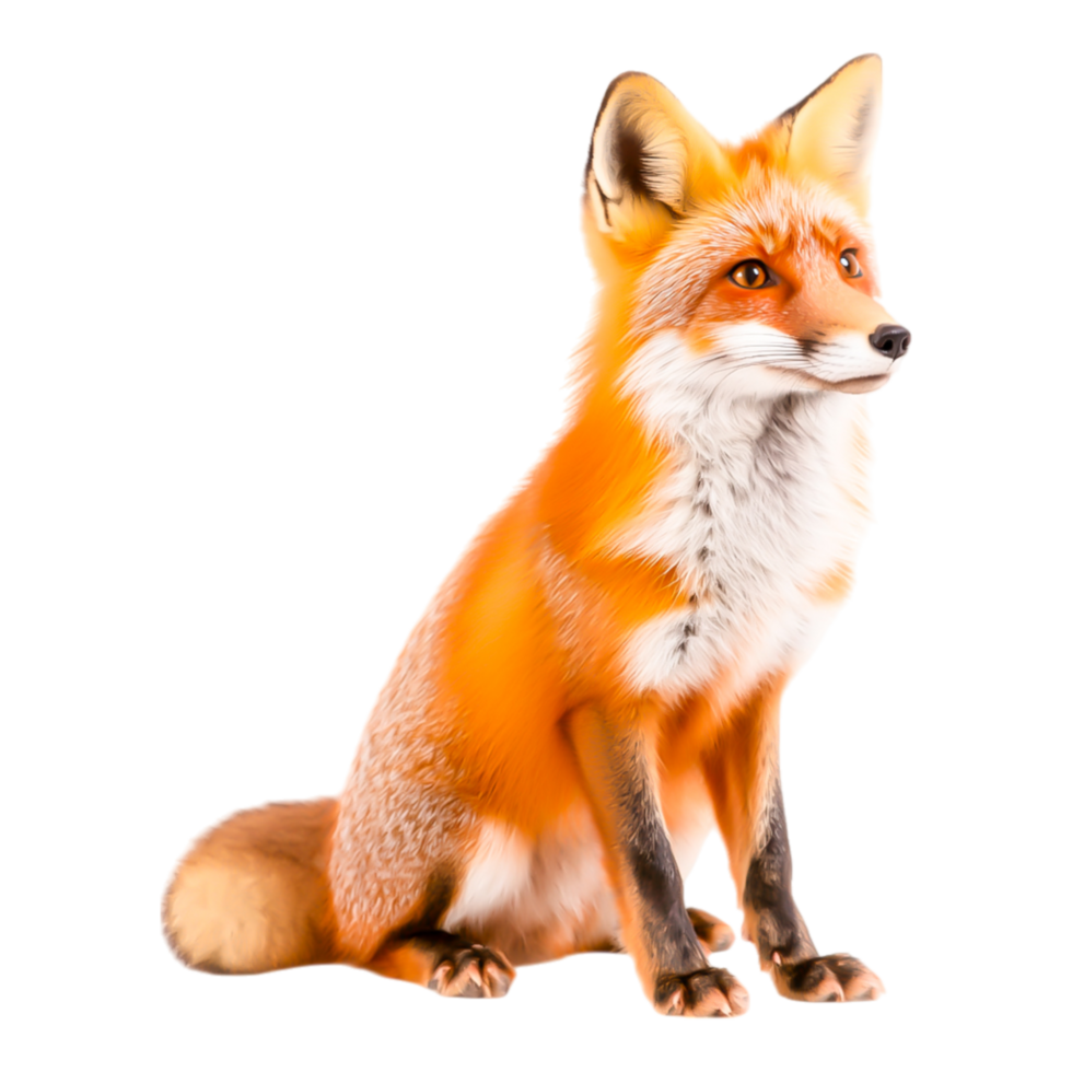 Elegant Orange Fox Sitting Gracefully png