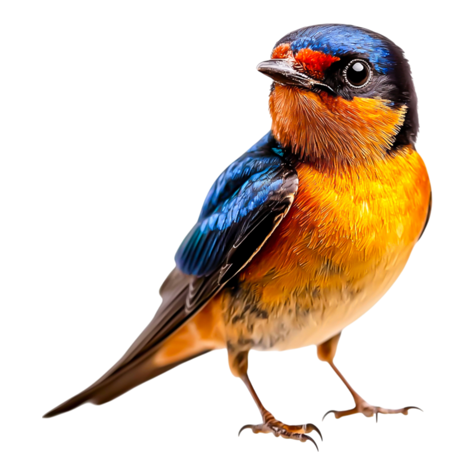 Colorful Bird on a Branch with Clear Blue png