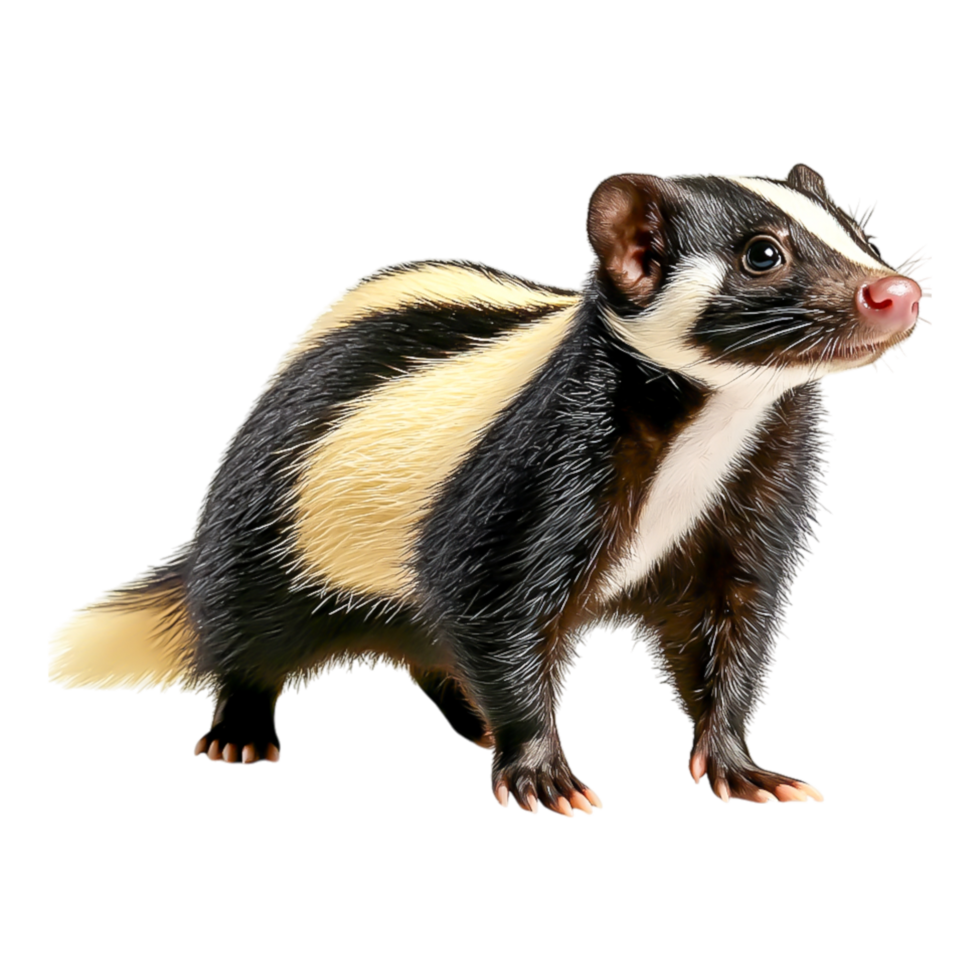 Adorable Badger with Striking Black and White Fur Standing Proudly png