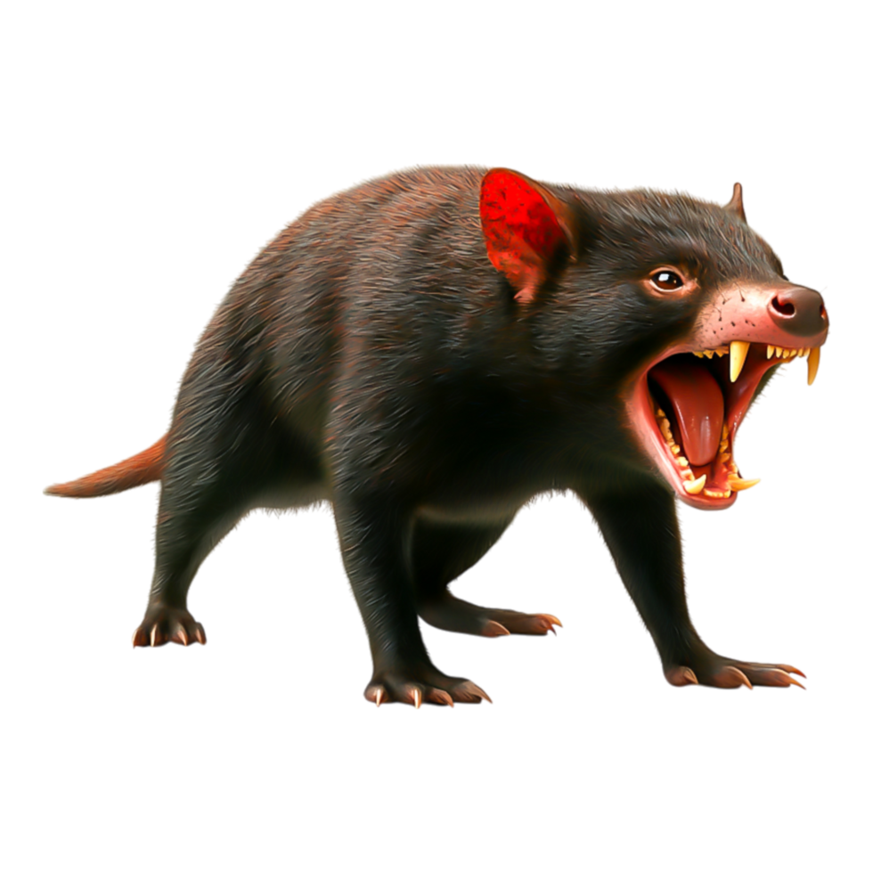 Cartoon Tasmanian Devil Character with Open Mouth and Sharp Teeth png