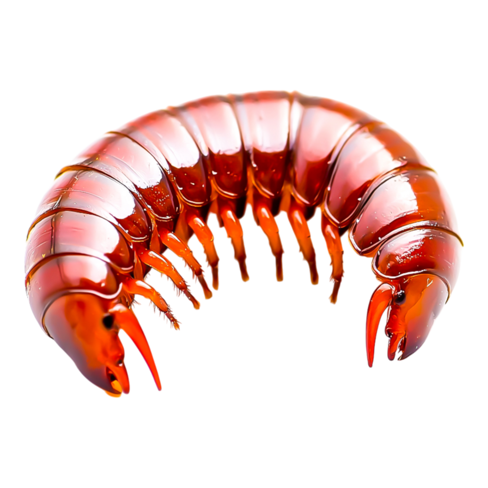 Vibrant Red Marine Creature with Distinctive Body and Claws png