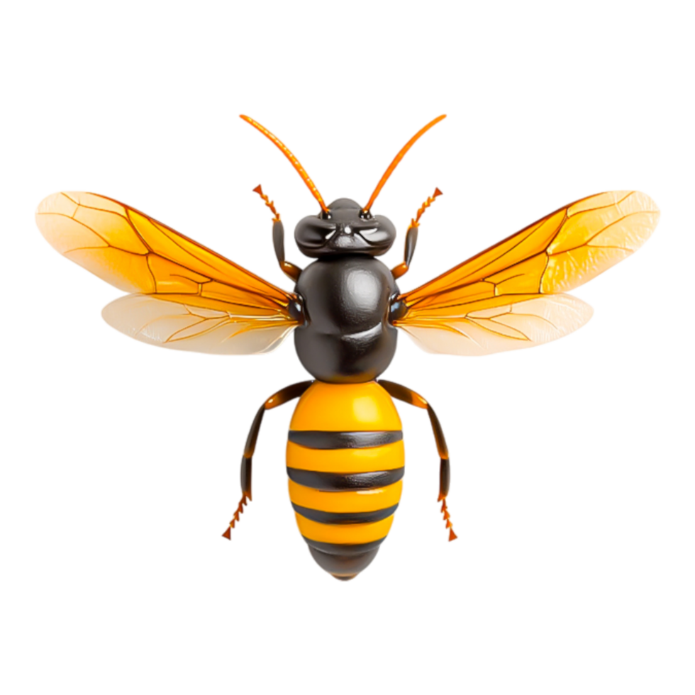 Realistic 3D Render of a Cartoon Honey Bee with Vibrant Colors png
