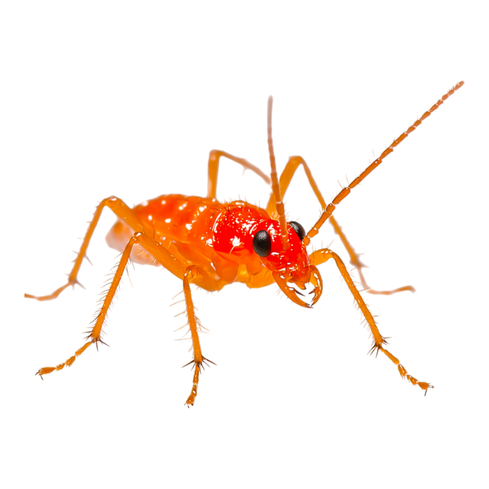 Bright Orange Insect with Detailed Texture png