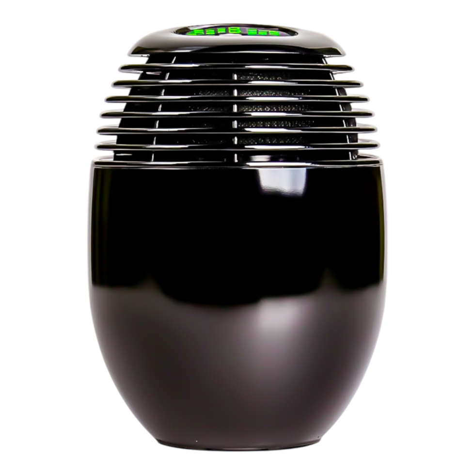 Compact Black Air Purifier with LED Indicator Lights for Home Use png