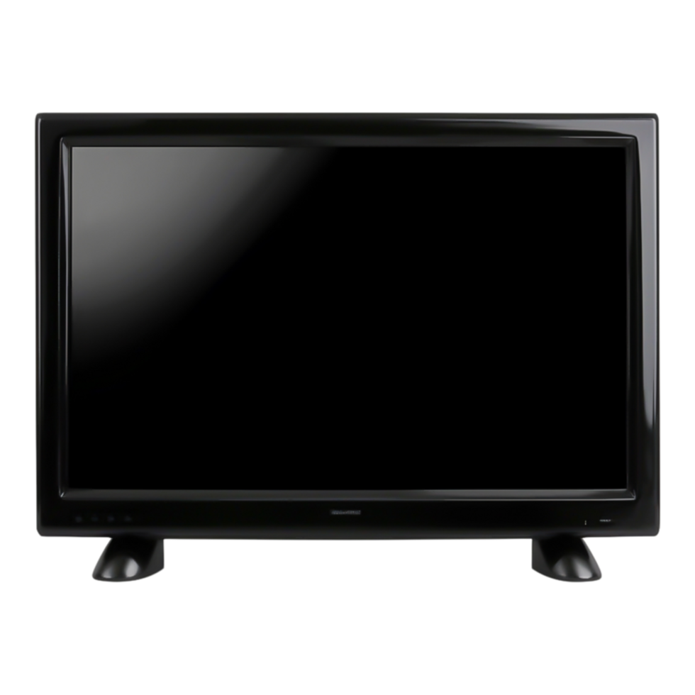 Black Flat Screen Television with Blank Display for Home Use png