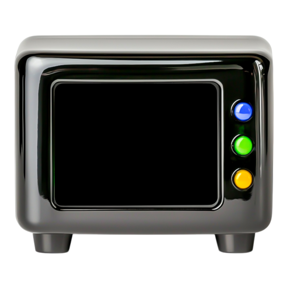 Retro Style Television Set with Colorful Control Buttons png
