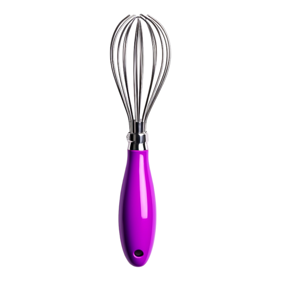 Purple Whisk with Stainless Steel Whisking Head for Cooking Tasks png