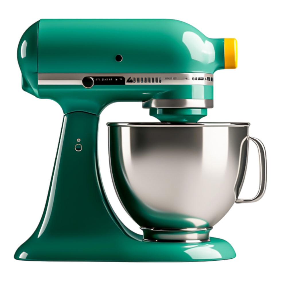 Bright Green Stand Mixer with Stainless Steel Bowl for Baking png