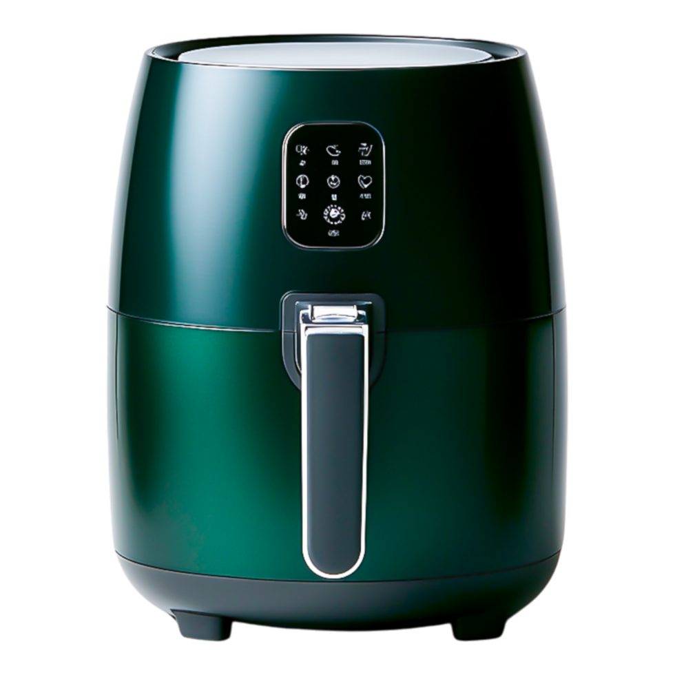 Modern Air Fryer with Digital Control Panel and Sleek Design png