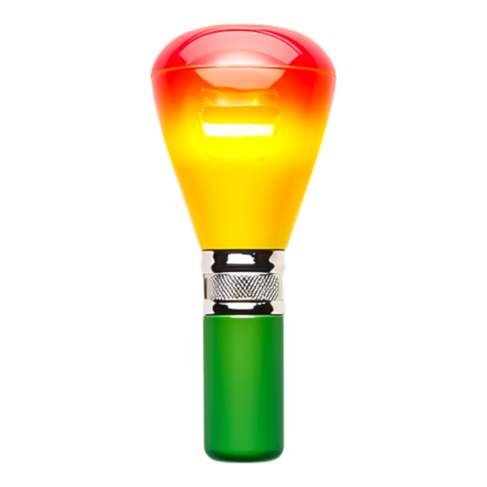 Vibrant Traffic Light with Bright Colors and Reflective Base png