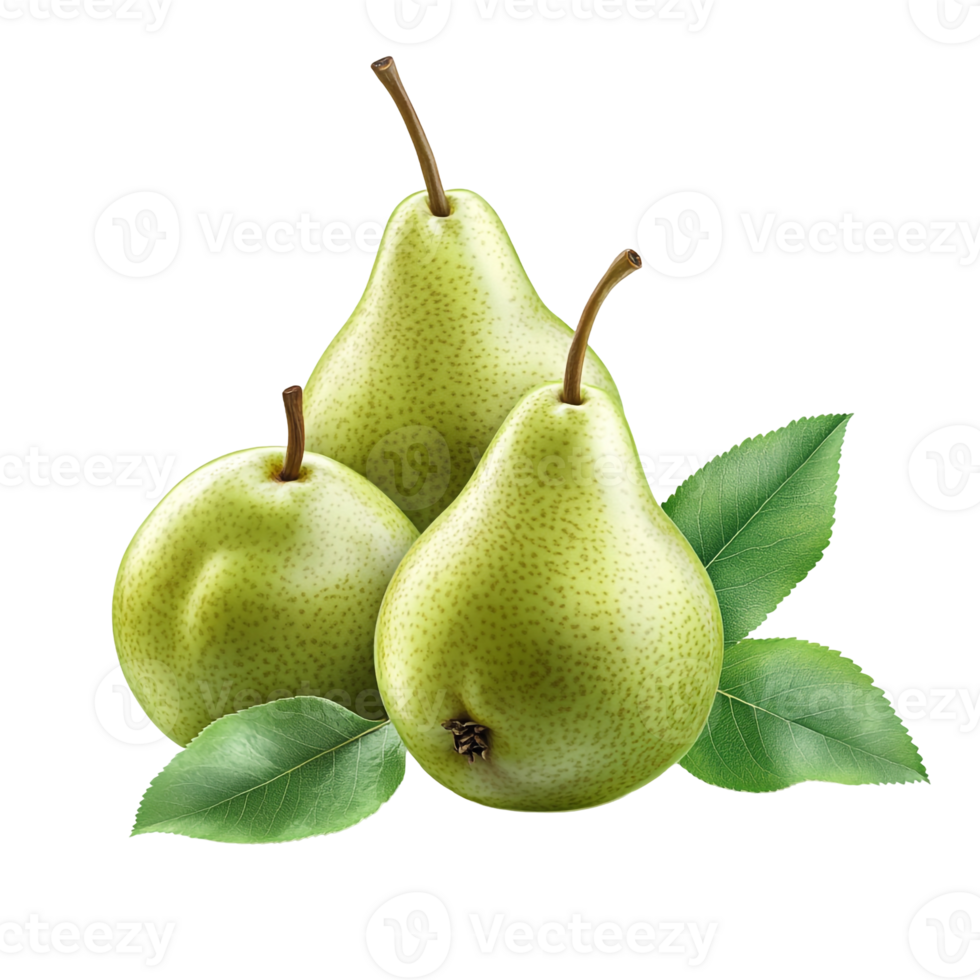 Whole Green Pears Isolated png